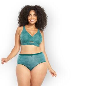 Cacique Comfort Bliss Lightly Lined No Wire Bra 44DDD Pine Green Smooth Support